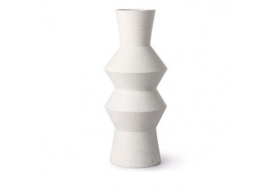 Vase blanc en argile moucheté - HKLiving