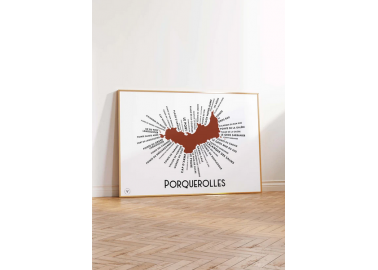 Affiche Carte de Porquerolles - Atelier Vauvenargues