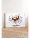 Affiche Carte de Porquerolles - Atelier Vauvenargues