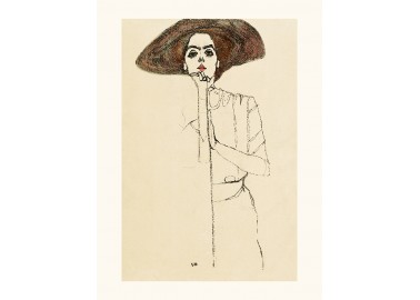Affiche Egon Schiele - Femme au chapeau noir - Salam Editions