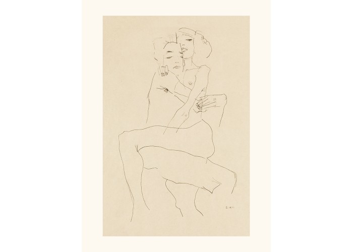 Affiche Egon Schiele - Couple enlacé - Salam Editions