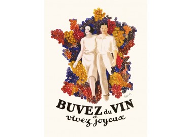Affiche Buvez du vin et vivez joyeux - Salam Editions