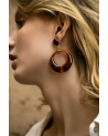 Boucles d'oreilles Carmen - Marron - Porté - Azeria Bijoux