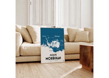 Affiche Carte du Golfe du Morbihan - Salon - Atelier Vauvenargues