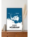 Affiche Carte du Golfe du Morbihan - Cadre noir - Atelier Vauvenargues