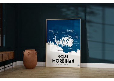 Affiche Carte du Golfe du Morbihan - Déco - Atelier Vauvenargues