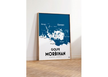 Affiche Carte du Golfe du Morbihan - Atelier Vauvenargues
