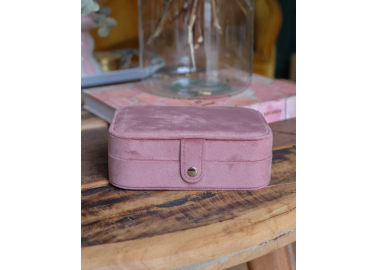 Boîte à  bijoux en velours Brigitte - Bois de rose - Maison Scarlett