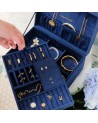 Boîte à  bijoux en velours Louise - Bleu marine - Rangements - Maison Scarlett