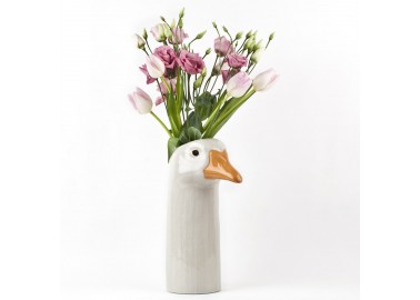 Grand vase Oie - Fleurs - Quail Design