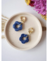 Boucles d'oreilles Ana - Bleu marine - Azeria Bijoux