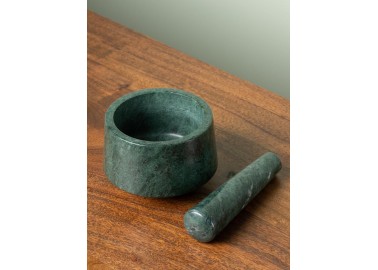 Mortier et pilon en marbre vert - Cuisine - Chehoma
