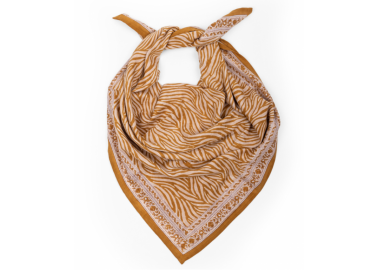Grand foulard Zebra Havane - Bindi Atelier