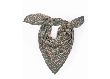 Grand foulard Zebra Khaki - Bindi Atelier