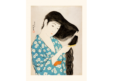 Affiche Goyo Hashiguchi - Femme peignant ses cheveux - Salam Editions