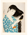 Affiche Goyo Hashiguchi - Femme peignant ses cheveux - Salam Editions