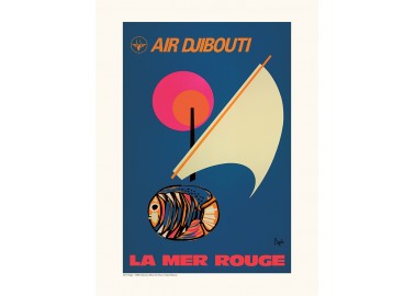 Affiche Air France / Air Djibouti, la Mer Rouge A275 - Salam Editions