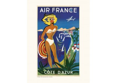 Affiche Air France / Côte d'Azur (Baigneuse) A178 - Salam Editions