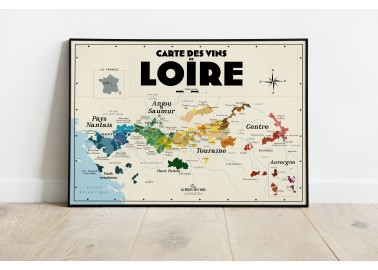 Affiche Carte des vins de Loire - Cadre - Atelier Vauvenargues