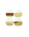 Dessous de verre ronds en marbre blanc et bois (Lot de 4) - Be Home