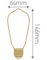 Ampoule Edison Filament Led twisted - Dimensions - Girard Sudron